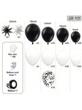 153pcs Black White Balloon Garland Kit Stars Confetti for Birthday Wedding Party