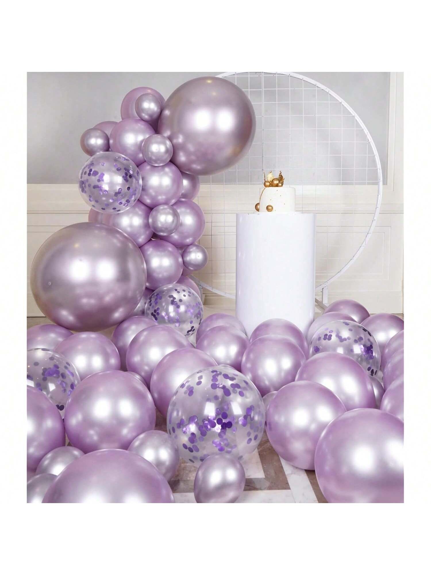 55PCS Metallic Lavender Balloon Garland Kit 5-18 Inch Birthday Anniversary Decor