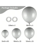 140PCS Grey Latex Balloons 5-18 Inch BOHO Party Birthday Halloween Garland