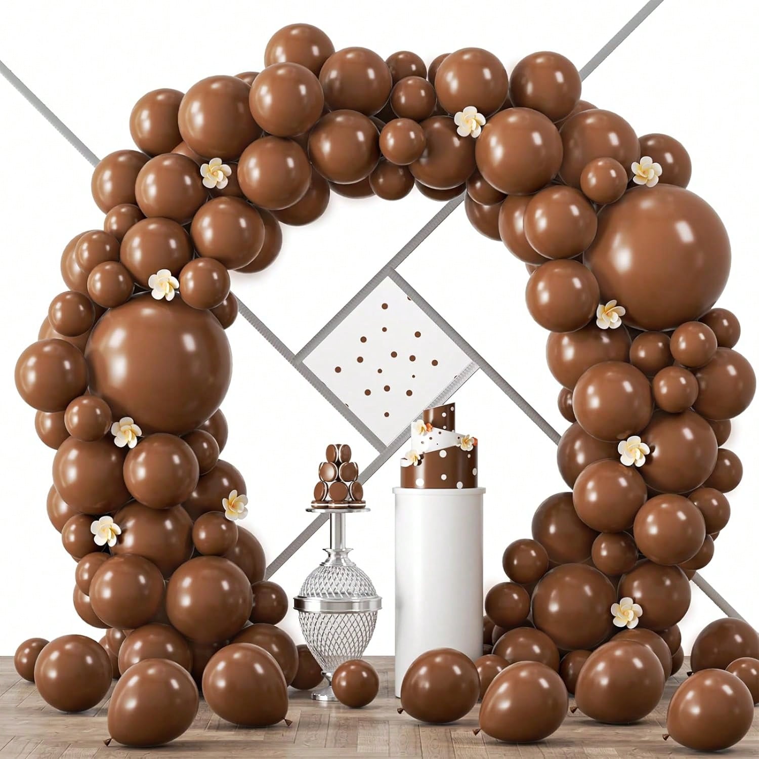 90-Piece Brown Balloon Garland Kit for Graduation, Wedding, or Birthday Parties