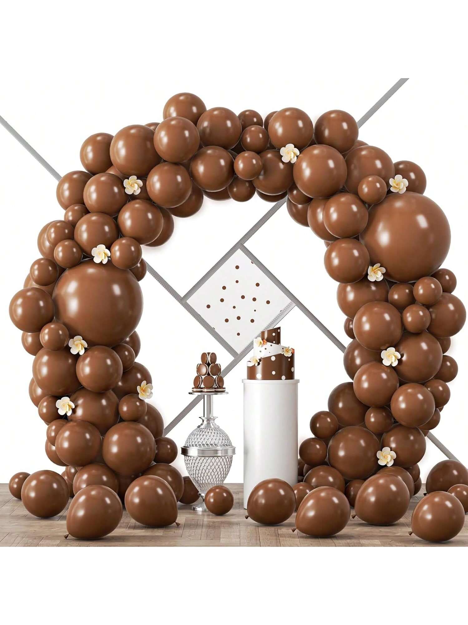 90-Piece Brown Balloon Garland Kit for Graduation, Wedding, or Birthday Parties