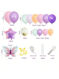 Pink Purple Butterfly Balloon Arch Kit For Birthdays Weddings Parties