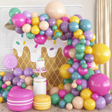 Retro Balloon Arch Kit 135 pcs Hot Pink Blue Purple Green Yellow Party Decor