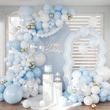 152pcs Light Blue White Balloon Arch Kit Macaron Gold for Party Wedding Shower
