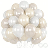 52-Piece 12-Inch Pearl White Double-Stuffed Balloons for Party and Wedding Decor
