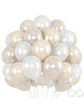 52-Piece 12-Inch Pearl White Double-Stuffed Balloons for Party and Wedding Decor
