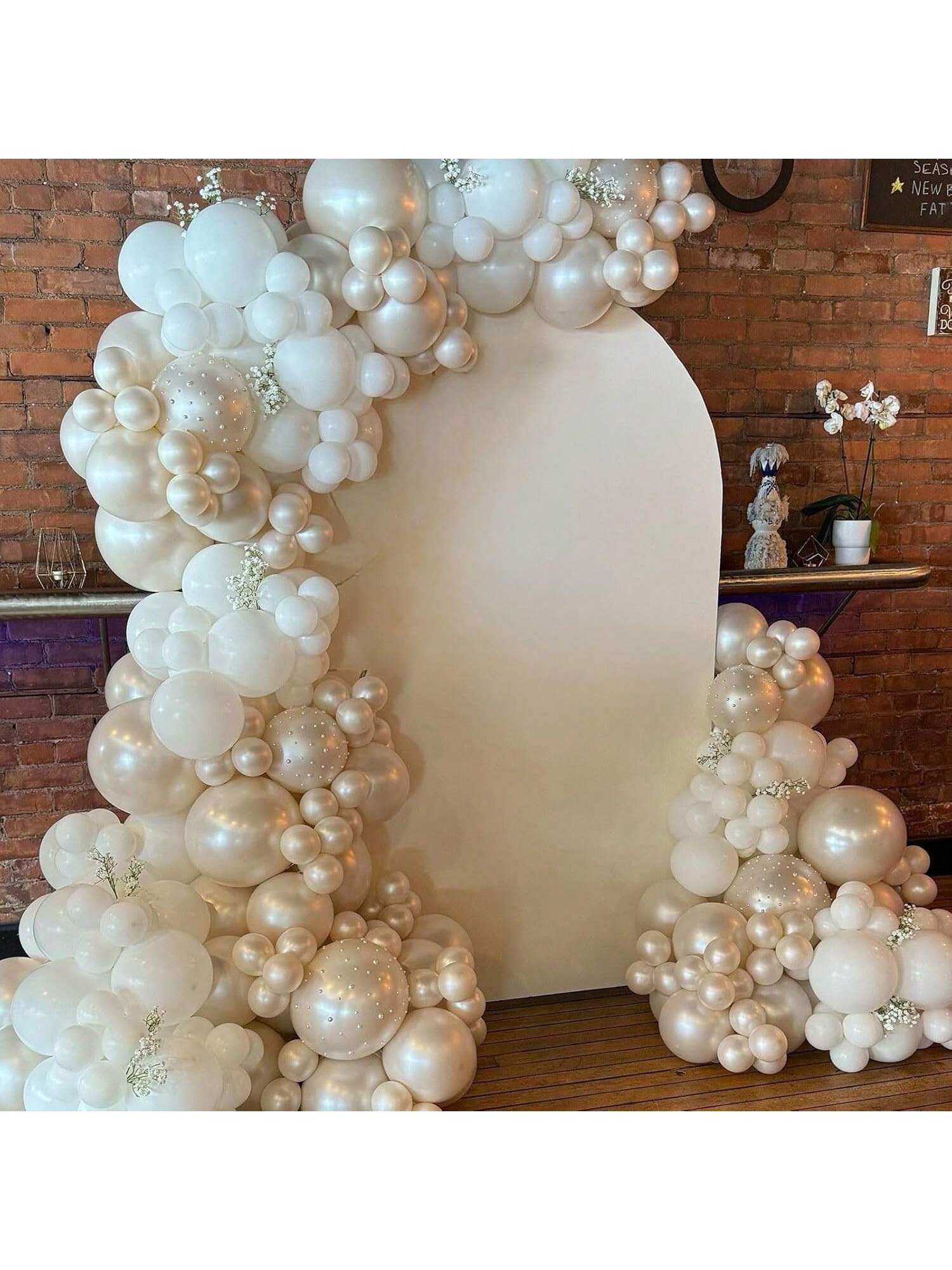 52-Piece 12-Inch Pearl White Double-Stuffed Balloons for Party and Wedding Decor