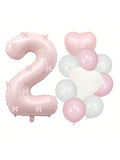 40in Pink Bow Number 2 Balloon Set for 2nd Birthday & Party Decor