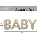 40-Inch Cream White BABY Foil Balloons with Bows for Baby Showers and Gender Reveals