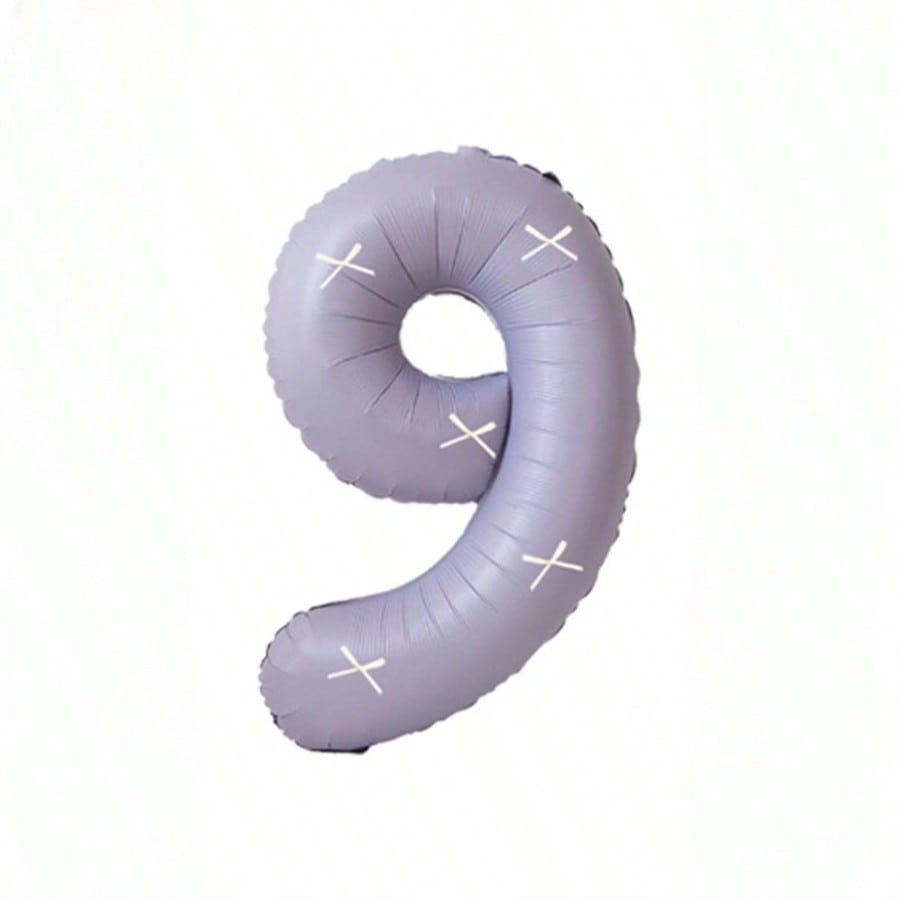 Beige Bow Number 9 Balloon for Birthday Party Decorations