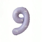 Beige Bow Number 9 Balloon for Birthday Party Decorations