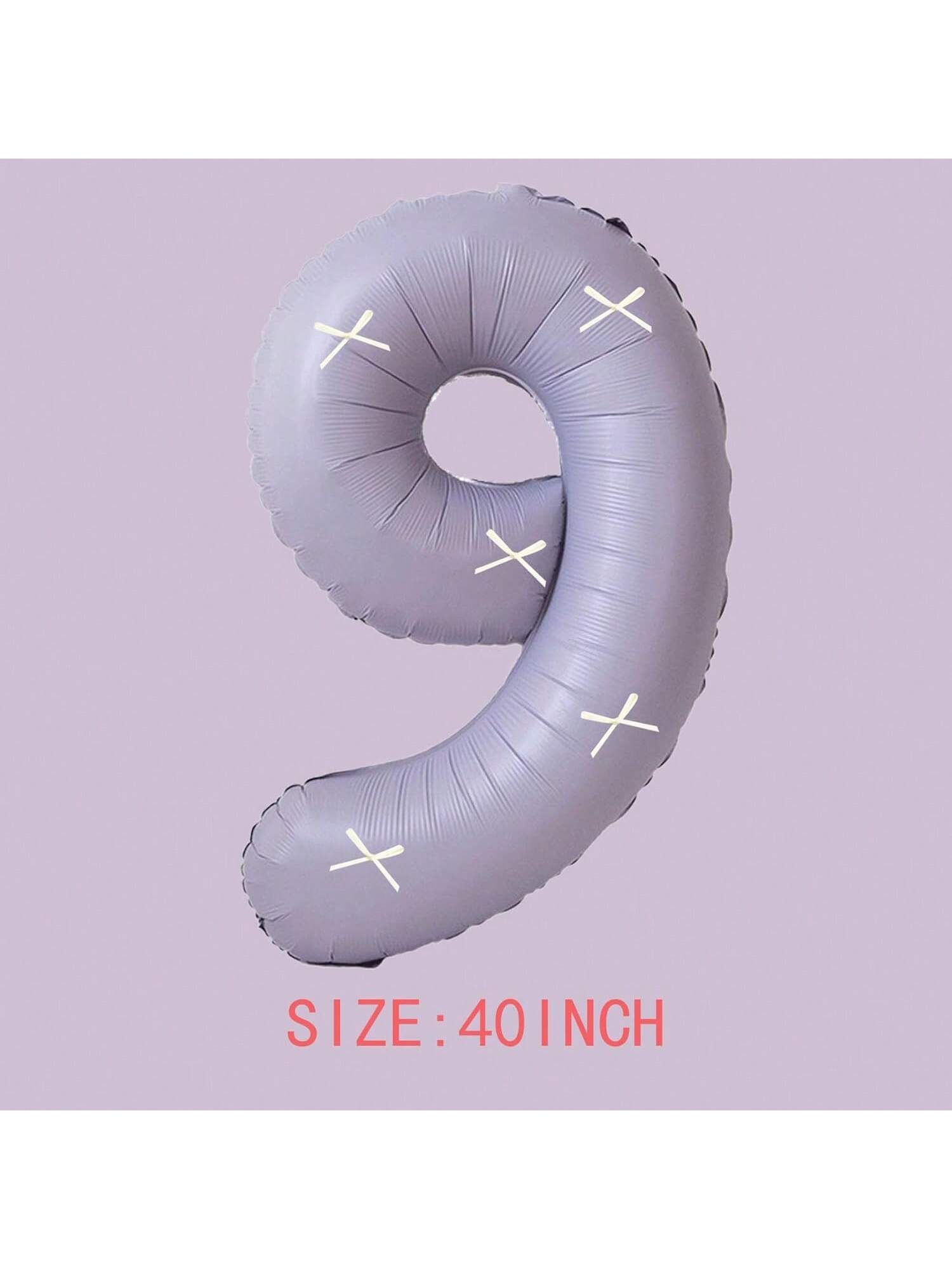 Beige Bow Number 9 Balloon for Birthday Party Decorations
