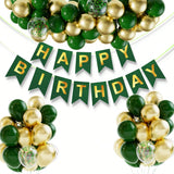 Hunter Green & Gold Balloon Garland 100pcs Birthday & Jungle Party Decor