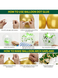 Hunter Green & Gold Balloon Garland 100pcs Birthday & Jungle Party Decor
