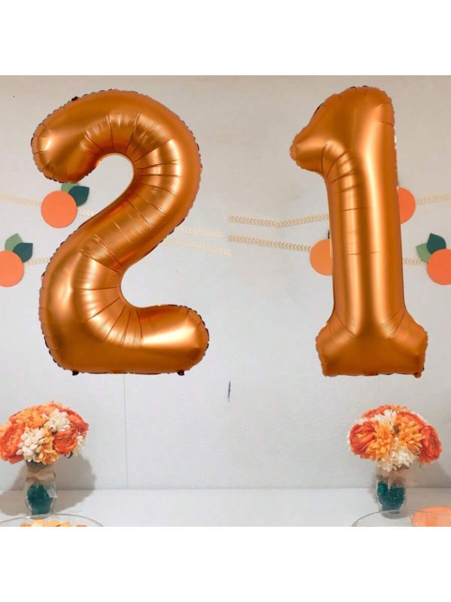 40 Inch Orange Number Balloon for Birthday Wedding and Party Celebrations