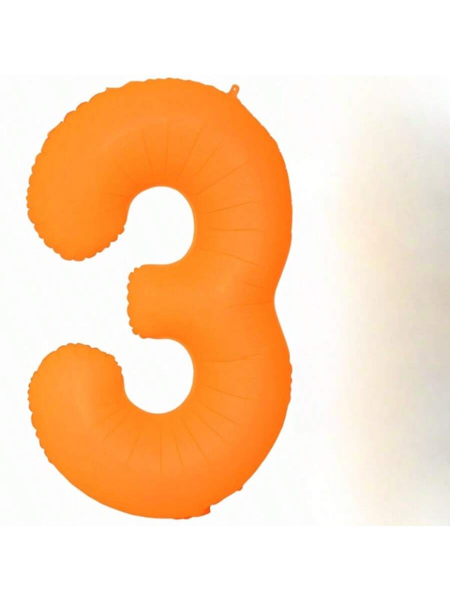 40 Inch Orange Number 3 Foil Balloon for Birthday Wedding and Baby Shower