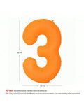 40 Inch Orange Number 3 Foil Balloon for Birthday Wedding and Baby Shower