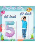 40-Inch Purple Blue Fish Scale Number 5 Balloon for Kids Birthday or Party
