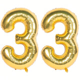 40" Gold Number 33 Helium Foil Balloon For Birthday Party And Banquet Decorations