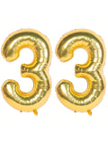 40" Gold Number 33 Helium Foil Balloon For Birthday Party And Banquet Decorations