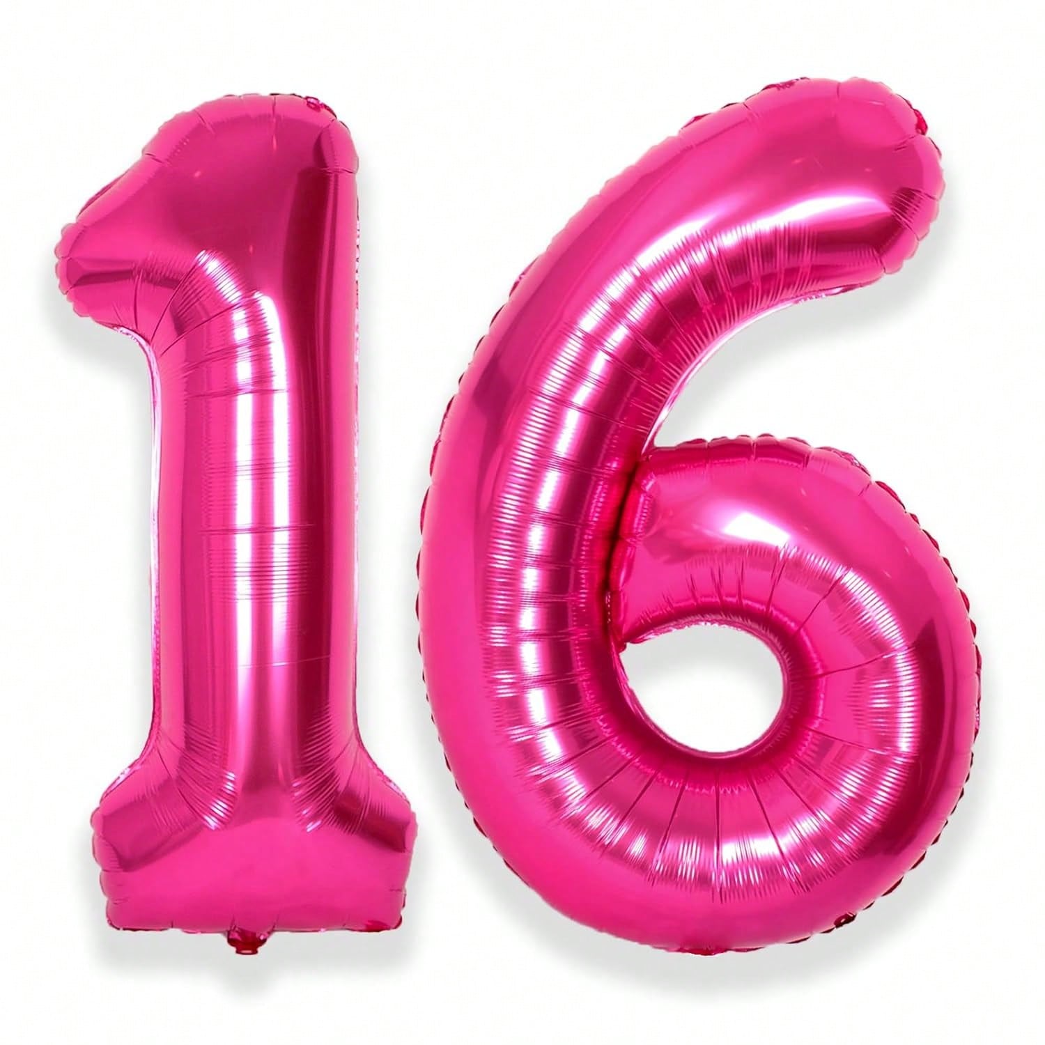 40 Inch Hot Pink Number 16 Foil Balloon for 16th Birthday or Anniversary Party