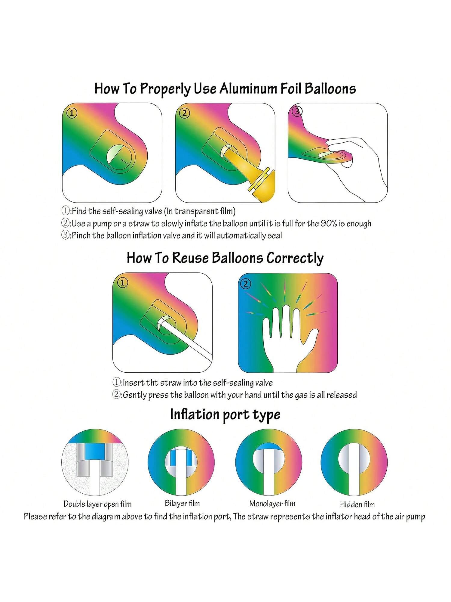 40" Rainbow Digit Balloon – Dark Rainbow 5 Helium Foil For Birthday Party Decorations