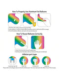 40" Rainbow Digit Balloon – Dark Rainbow 5 Helium Foil For Birthday Party Decorations