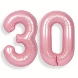 40-Inch Pink Number 30 Foil Balloon for 30th Birthday or Anniversary Party