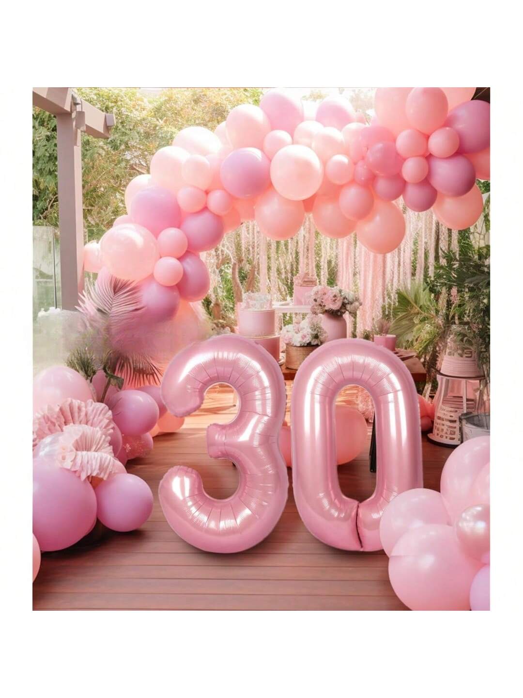 40-Inch Pink Number 30 Foil Balloon for 30th Birthday or Anniversary Party