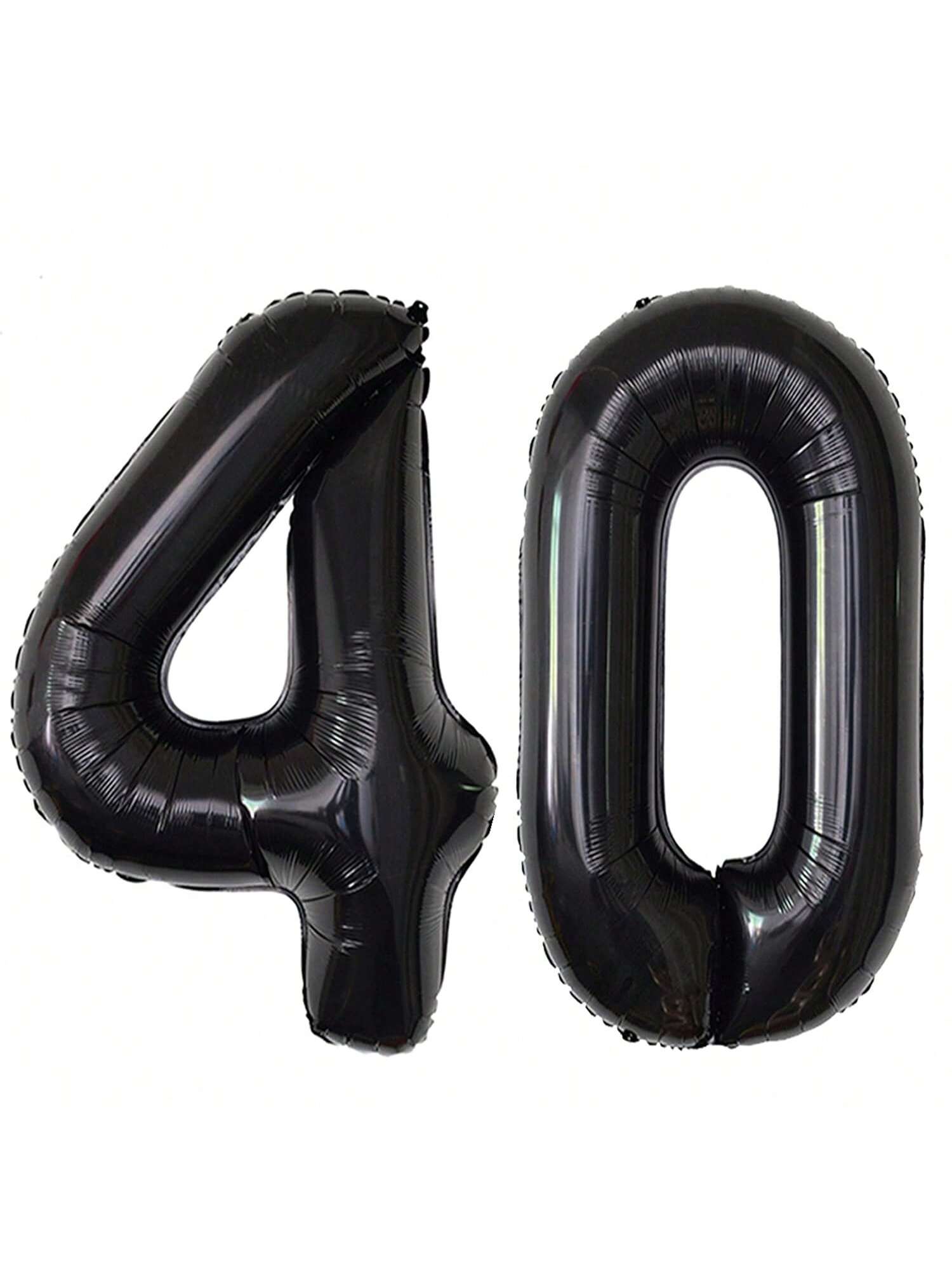 Giant Black 40 Foil Balloon for 40th Birthday, Anniversary, or Party Decor