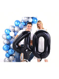 Giant Black 40 Foil Balloon for 40th Birthday, Anniversary, or Party Decor