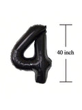 Giant Black 40 Foil Balloon for 40th Birthday, Anniversary, or Party Decor