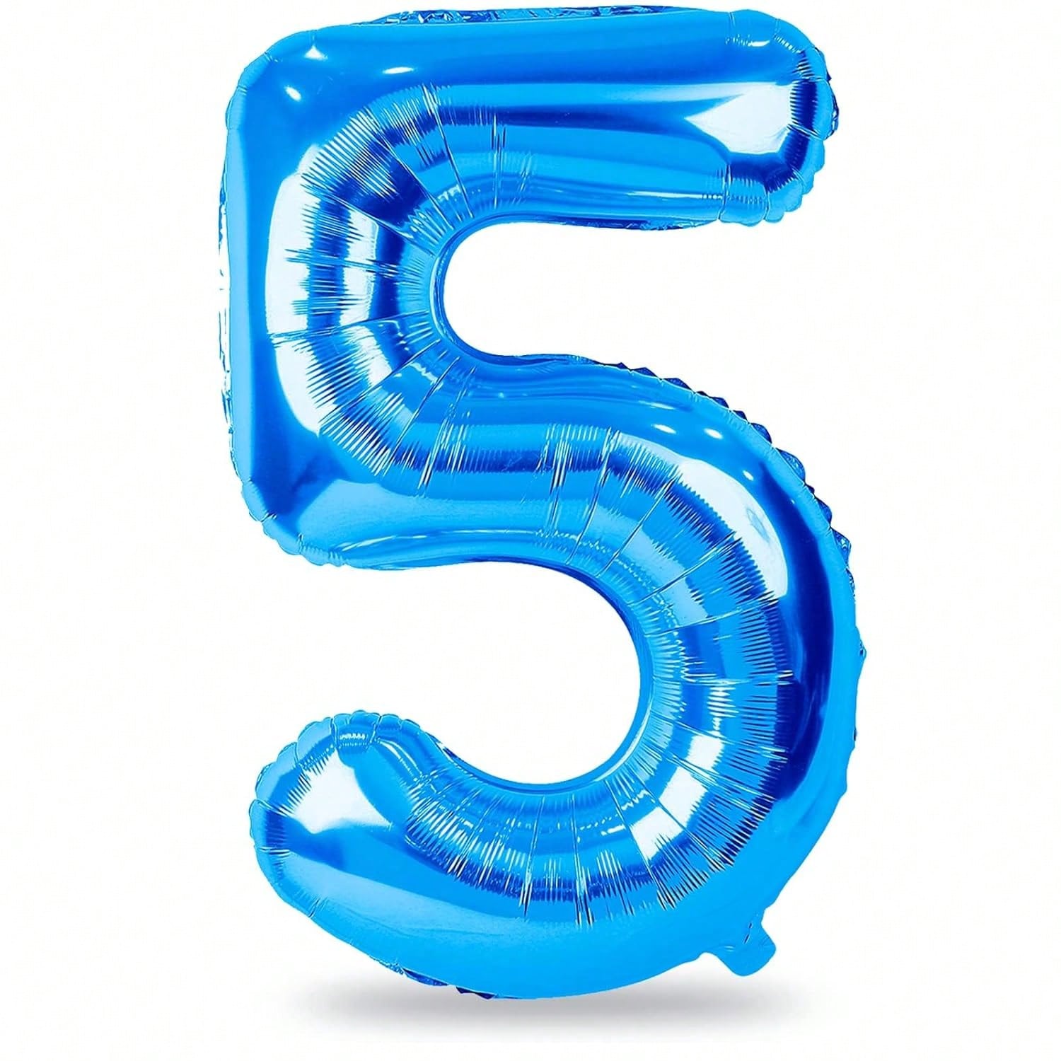 40 Inch Blue Number 5 Foil Balloon for Birthday and Anniversary Decor