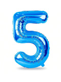 40 Inch Blue Number 5 Foil Balloon for Birthday and Anniversary Decor