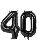 40 Inch Black Number 40 Balloon for 40th Birthday or Anniversary Party