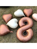 40-Inch Brown Number 8 Foil Balloon with Hearts for 8th Birthday Party
