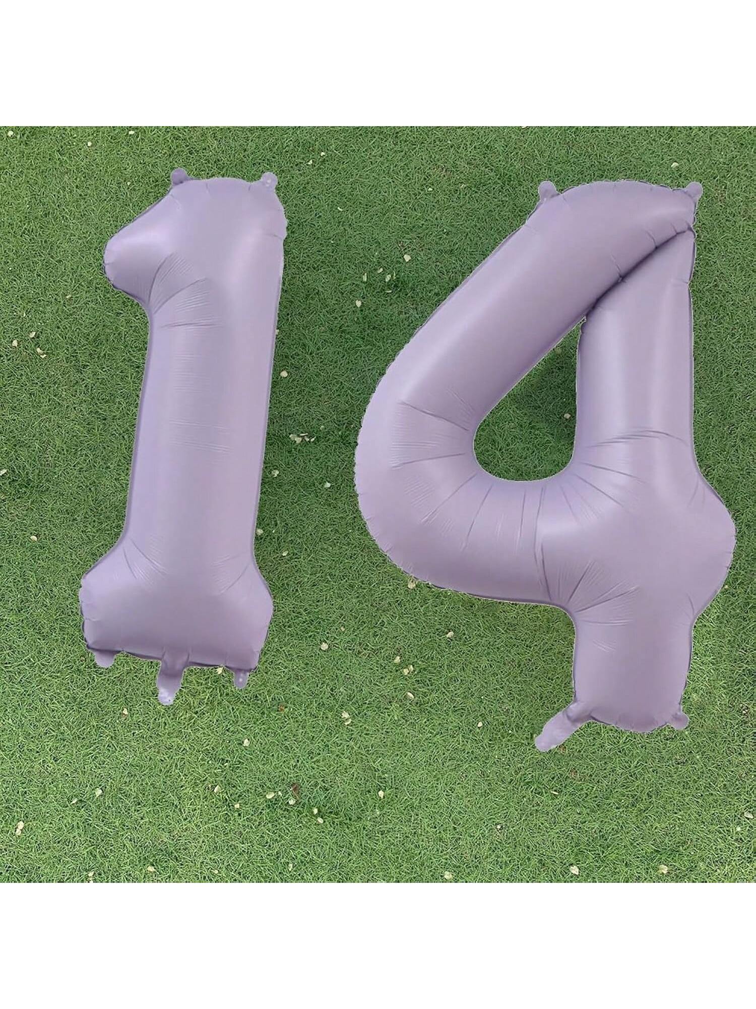 40-Inch Pastel Purple Number 14 Foil Balloon for Birthday or Anniversary Party