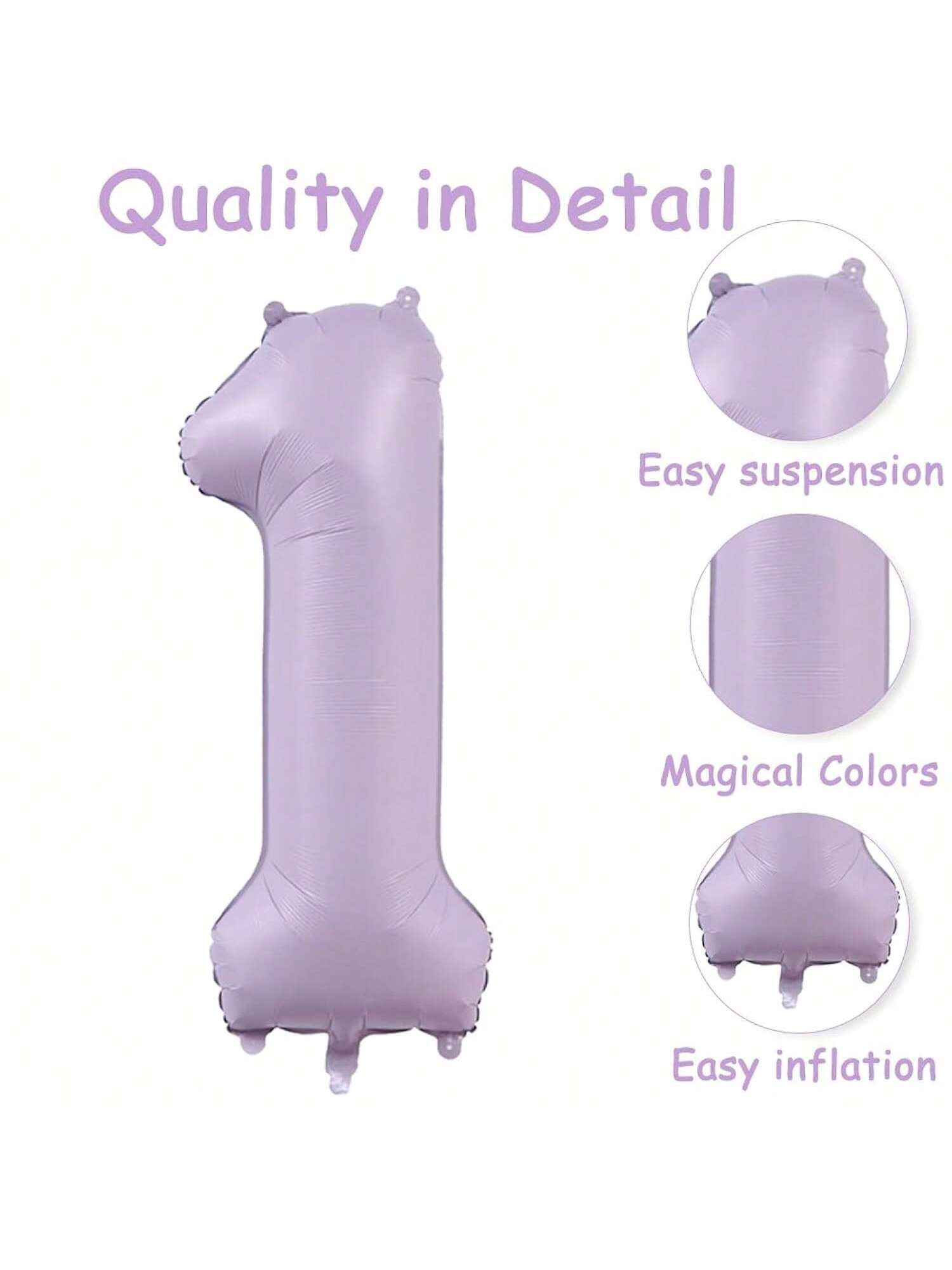 40-Inch Pastel Purple Number 14 Foil Balloon for Birthday or Anniversary Party