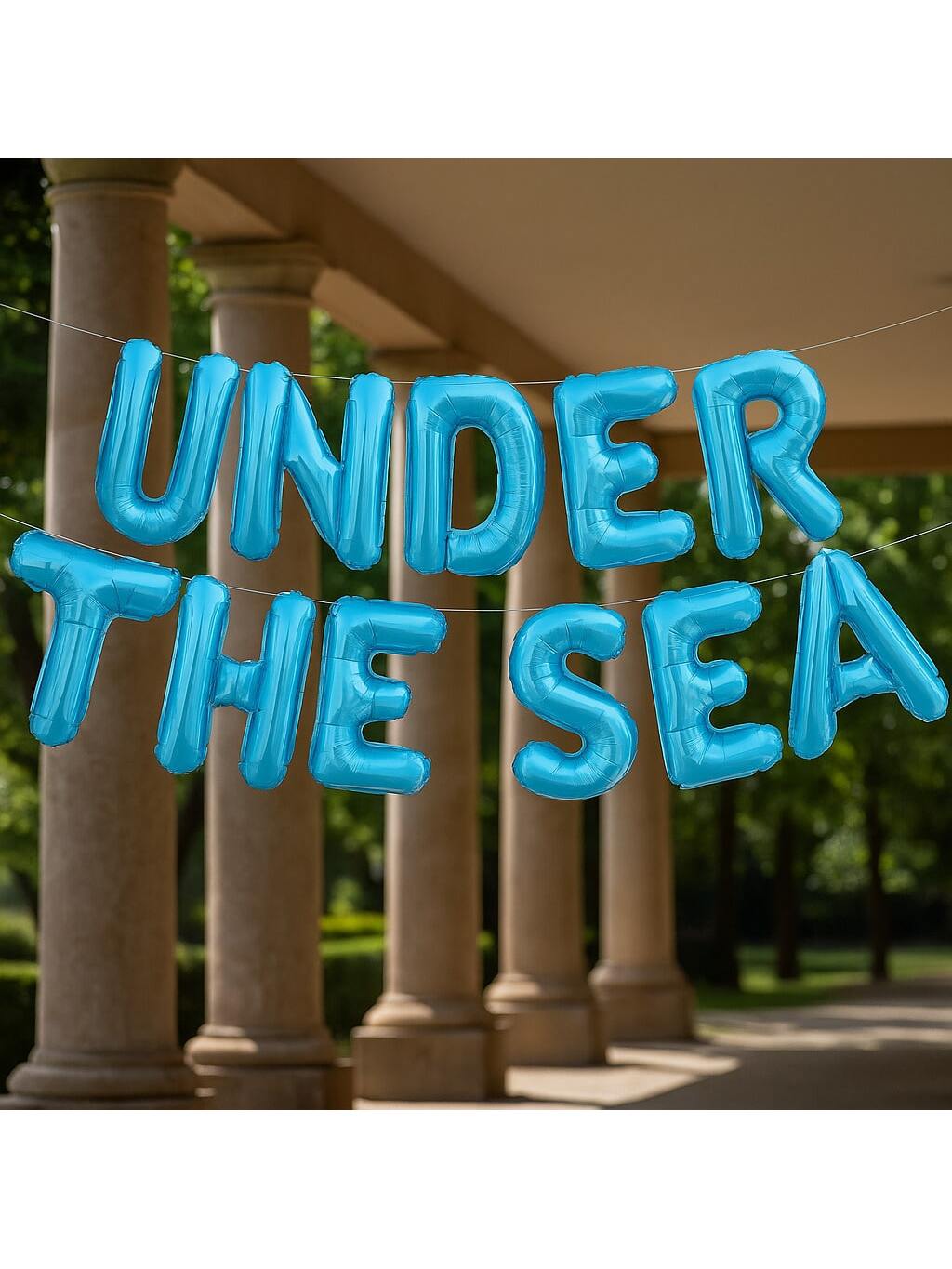 Under The Sea Mermaid Balloons Banner Light Blue Birthday Party Decor