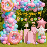 114pcs Donut Party Decor Set with Balloon Garland for Birthday & Baby Shower