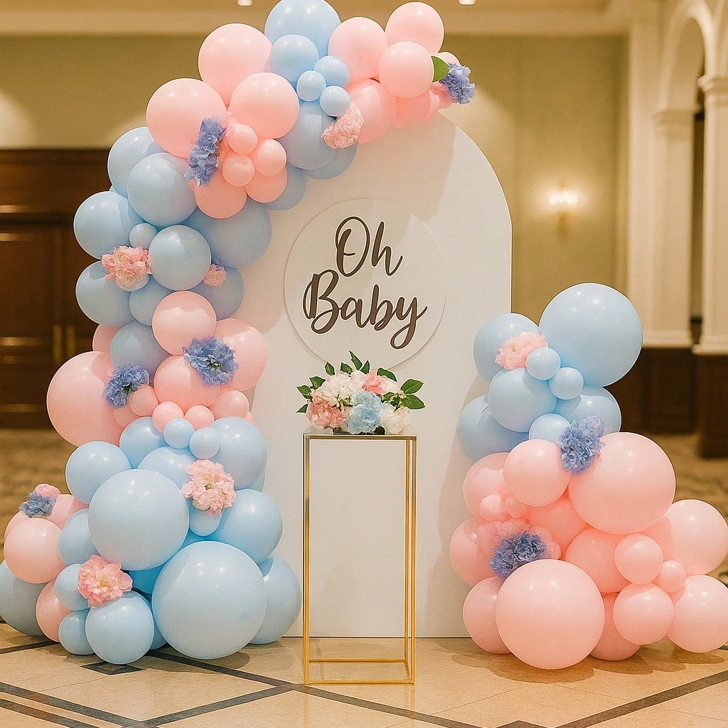 137PCS Gender Reveal Balloon Arch Kit Pink & Blue Party Decorations