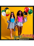 100PCS Juneteenth Latex Balloons Yellow Black White for Freedom Day Party