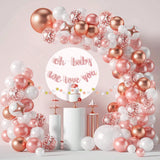 105PCS Rose Gold Birthday Party Kit with Foil Banner and Balloon Garland