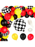 121pcs Race Car Balloon Garland for Checkered Theme Birthday Party
