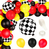 121pcs Race Car Balloon Garland for Checkered Theme Birthday Party