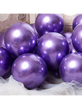 18" 10PCS Chrome Metallic Purple Latex Balloons Birthday Wedding Party Decor
