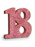 18th Birthday Rose Gold Glitter Number 18 Table Centerpiece Decor