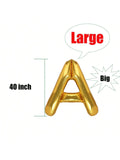 40 Inch Gold Letter A Foil Balloon for Birthday Party Decorations