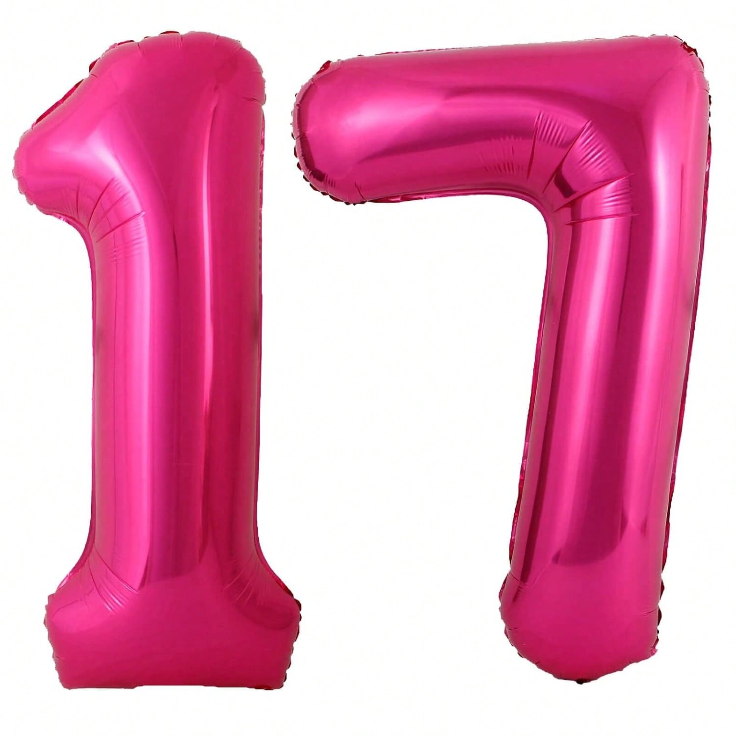 40 Inch Hot Pink Number 17 Balloon for 17th Birthday and Party Decorations
