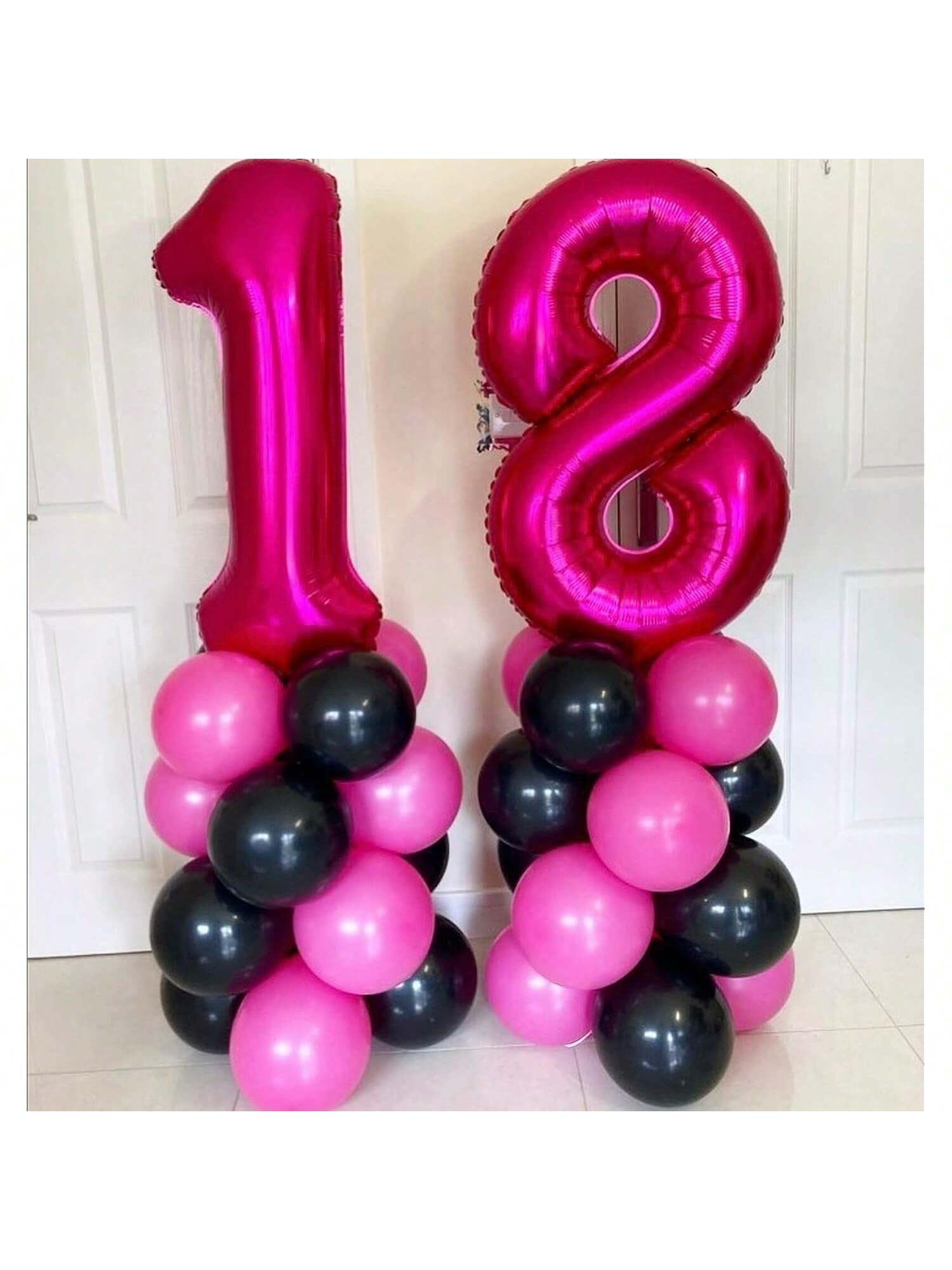 40 Inch Hot Pink Number 17 Balloon for 17th Birthday and Party Decorations